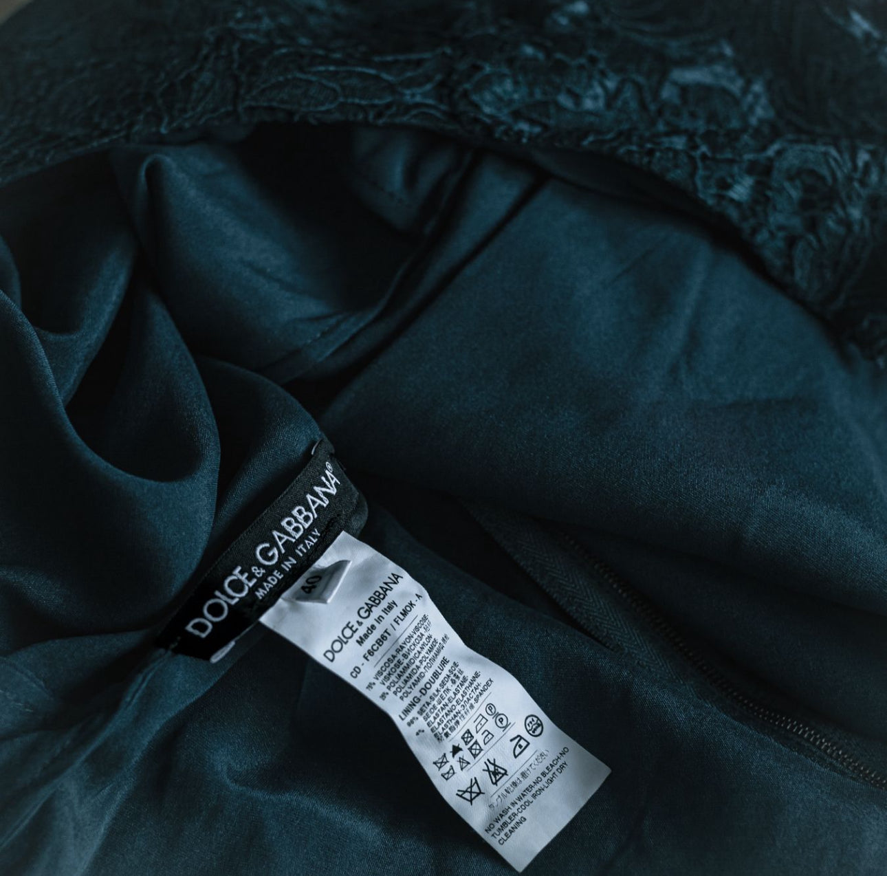 DOLCE & GABBANA - DRESS LACE GREEN SIZE 40 IT