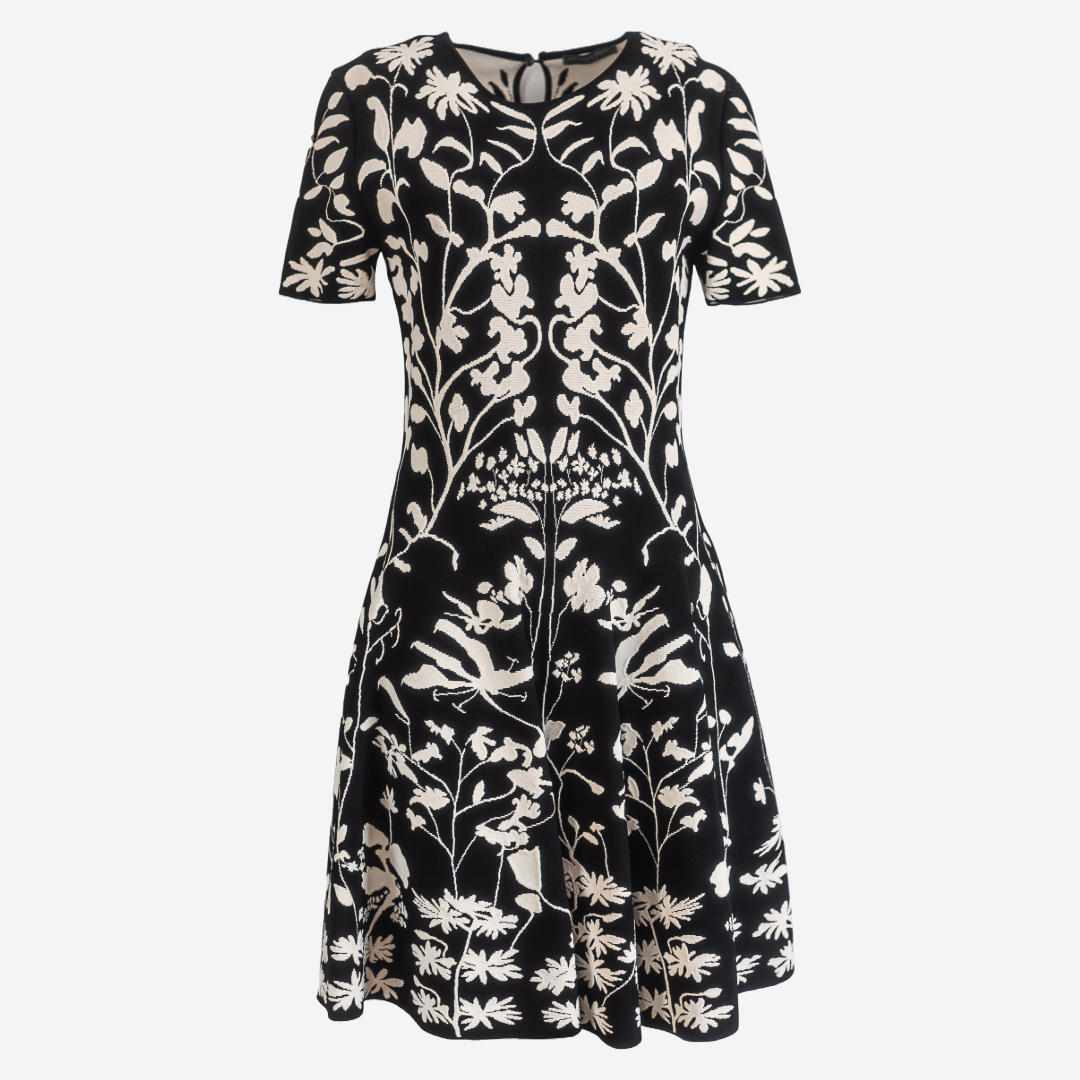 ALEXANDER MCQUEEN - DRESS JACQUARD KNIT DRESS SIZE L