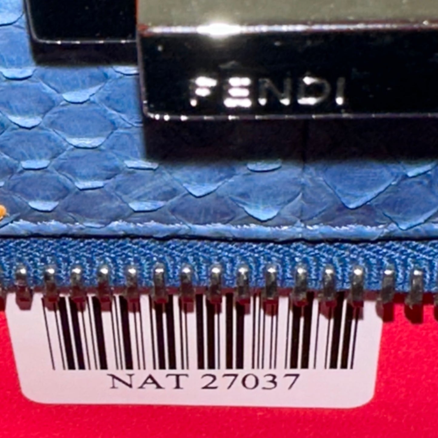 *LIMITED EDITION* FENDI - Peekaboo Bag red with strap blue python and crocodile details