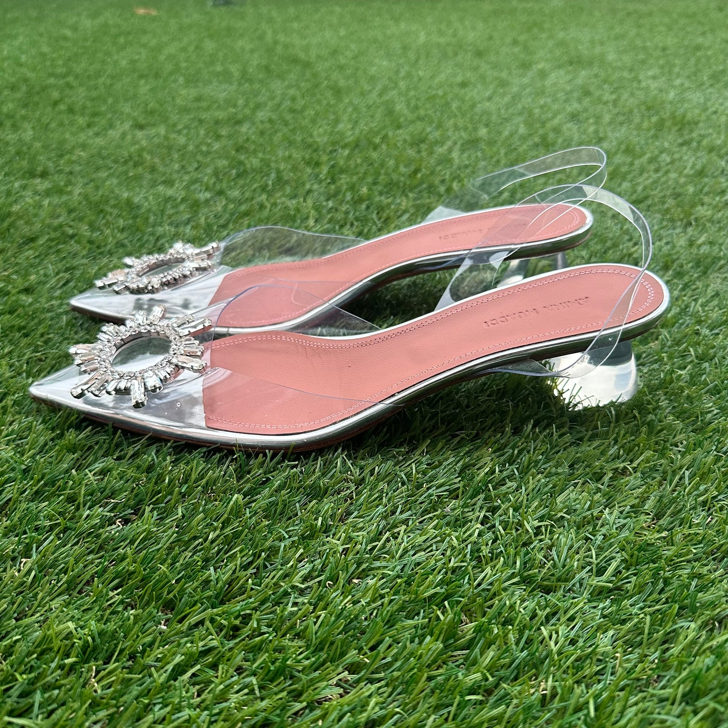 AMINA MUADDI - Begum crystal shoes transparent 3cm size 39 EU