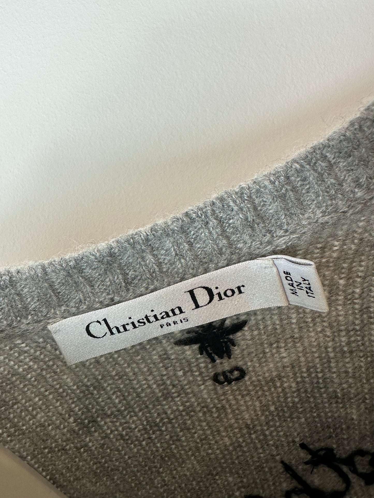 DIOR - Pullover grey 100% Cachemire size 42 FR