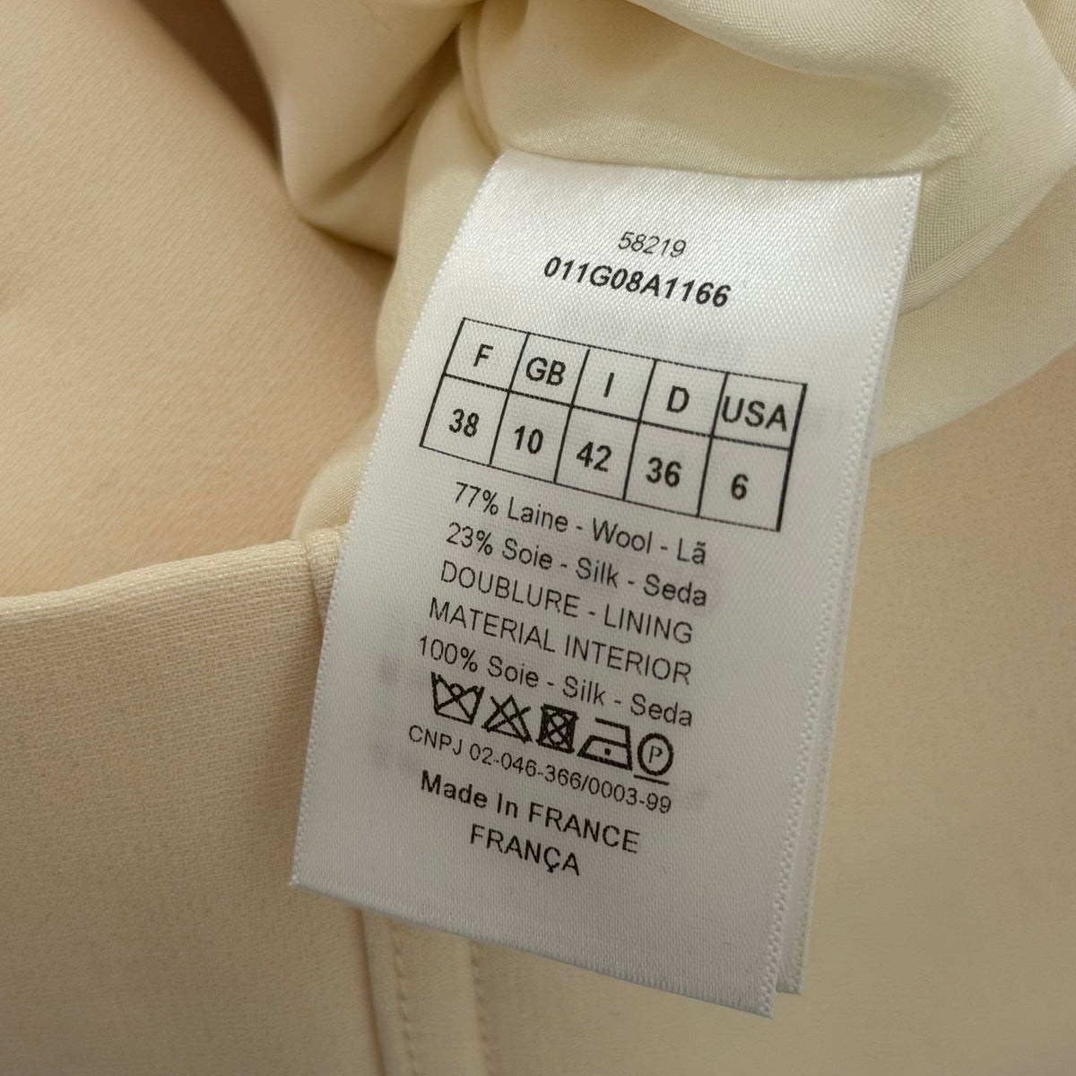 DIOR - VEST SLEVELESS ECRU SIZE 38 FR