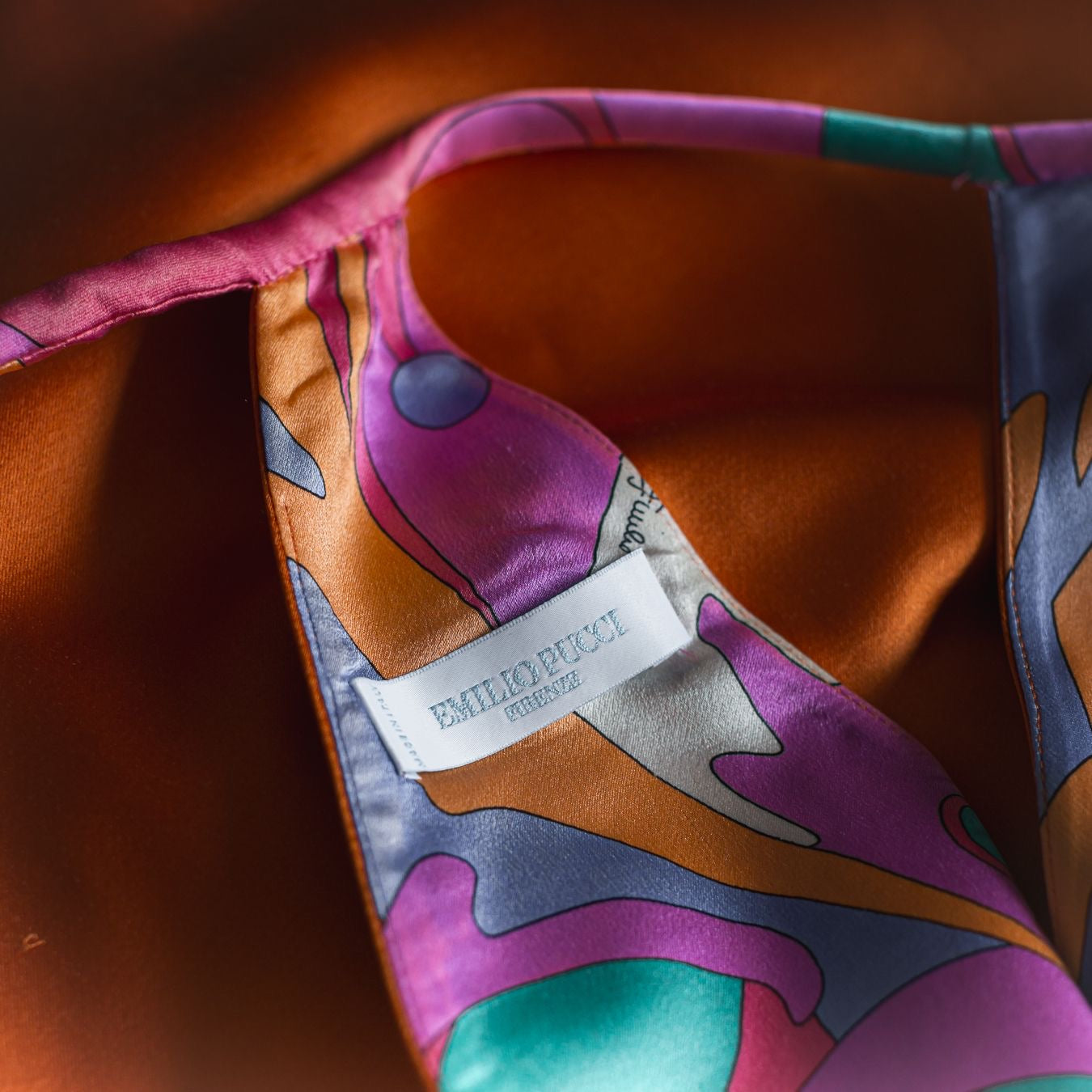 EMILIO PUCCI - DRESS ORANGE WITH PRINT DETAILS SIZE 40 IT