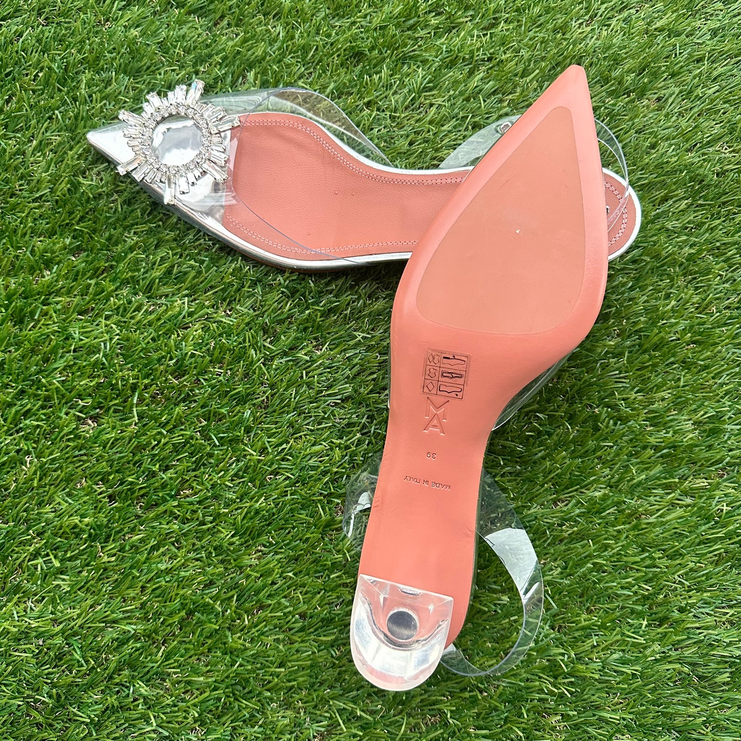 AMINA MUADDI - Begum crystal shoes transparent 3cm size 39 EU