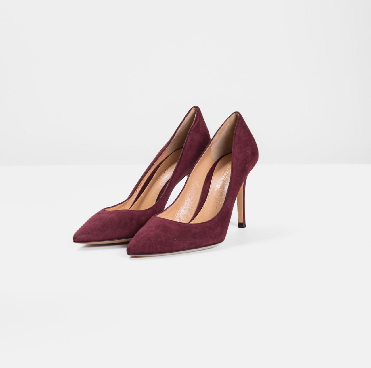 GIANVITO ROSSI - *BRAND NEW* PUMPS BURGUNDY SUEDE LEATHER