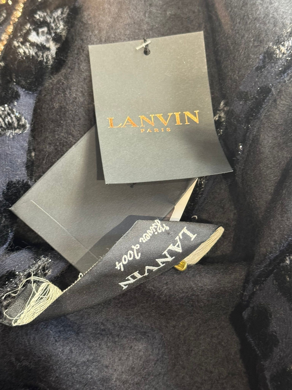 LANVIN - *NEW WITH TAG* COAT FLORAL JACQUARD BROCADE DOUBLE-BREASTED SIZE 40 FR