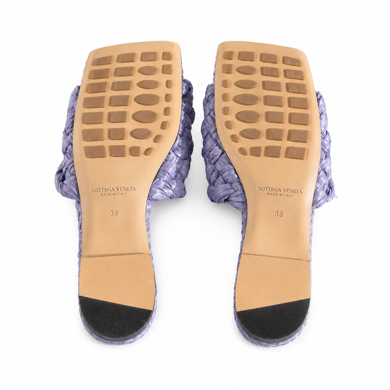 BOTTEGA VENETA - RAFIA STRECH FLATS SANDALS LILLA 38 EU