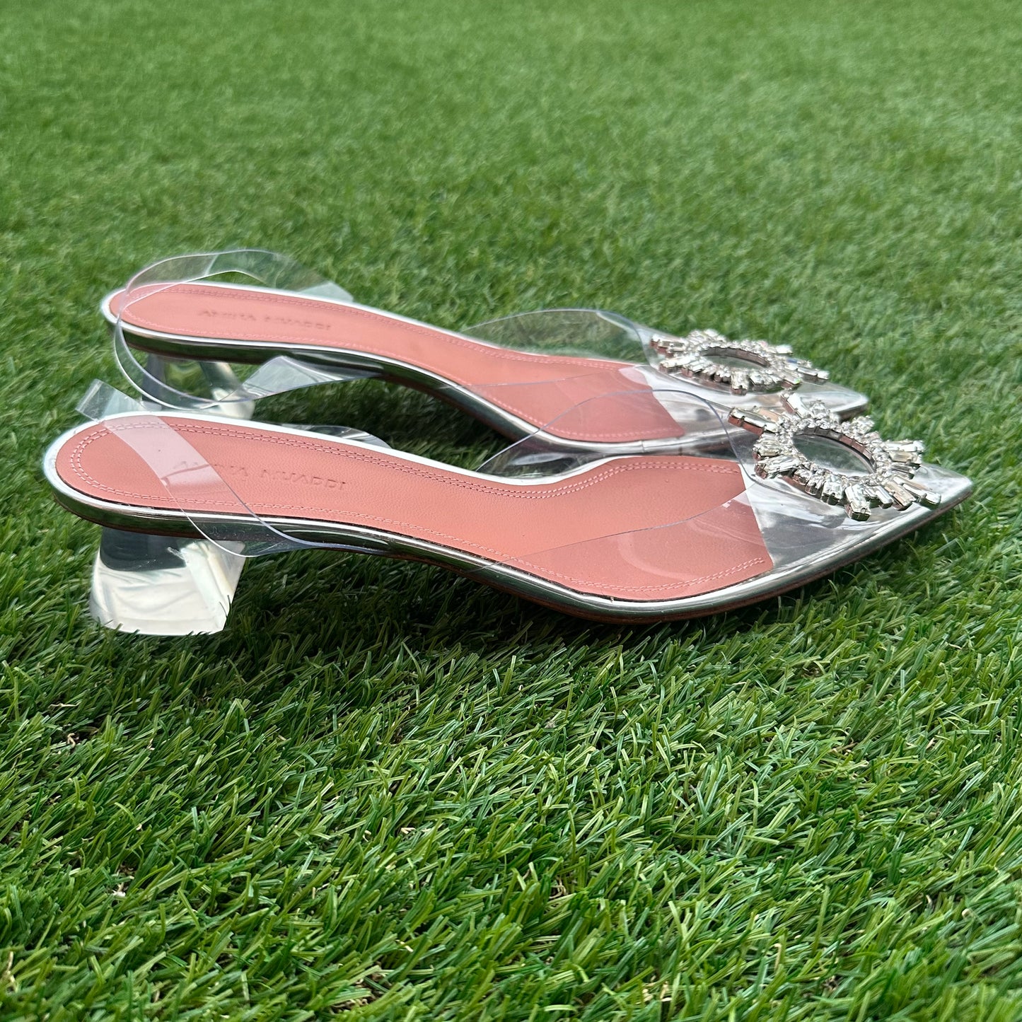 AMINA MUADDI - Begum crystal shoes transparent 3cm size 39 EU