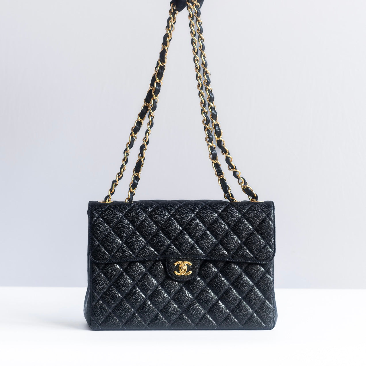 CHANEL - TIMELESS BAG LARGE DARK BLUE CAVIAR LEATHER GOLD HARDWARE