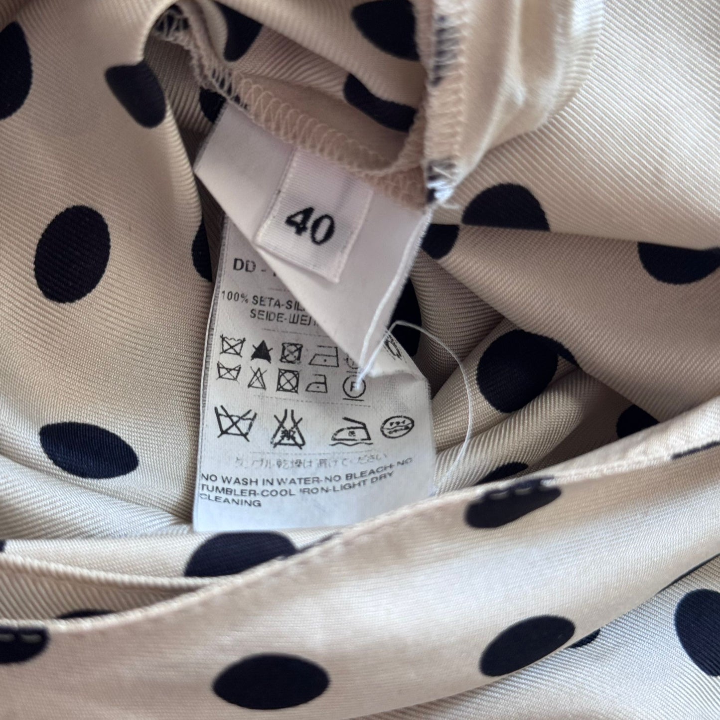 DOLCE & GABBANA - JUMPSUIT ECRU SILK WITH BLACK POLKADOTS SIZE 40 IT