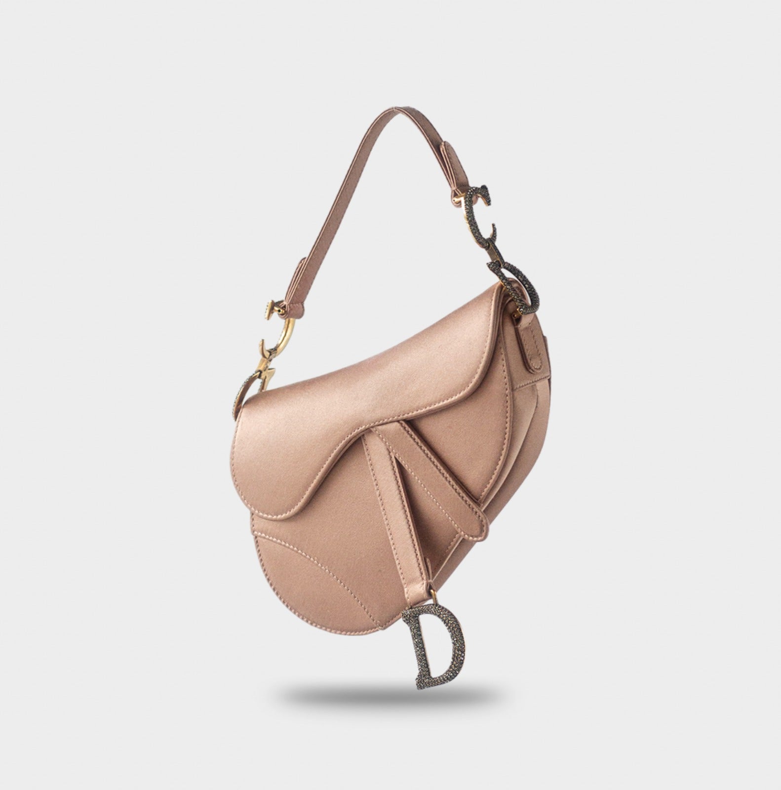 dior saddle bag satin pink