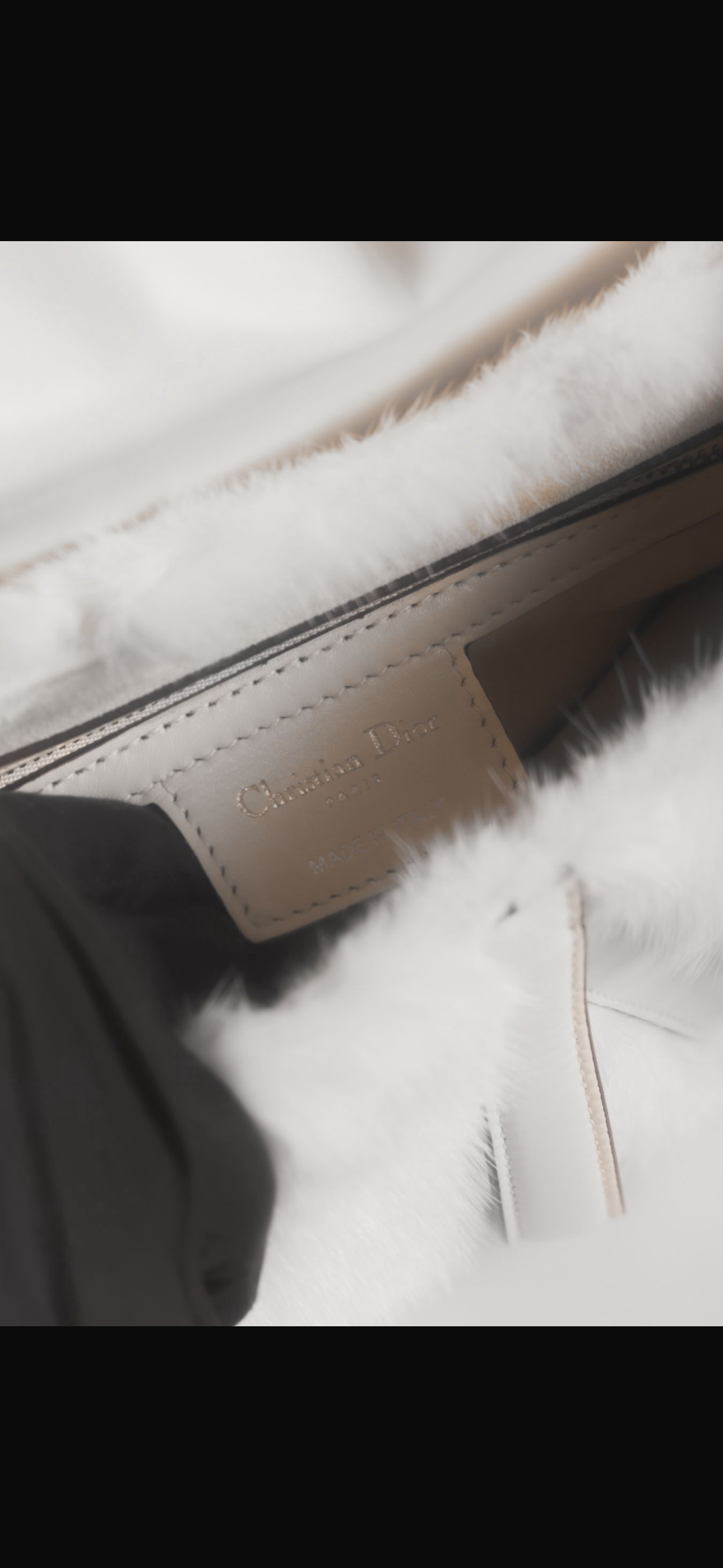 DIOR - *RARE* SADDLE BAG MEDIUM WHITE MINK FUR