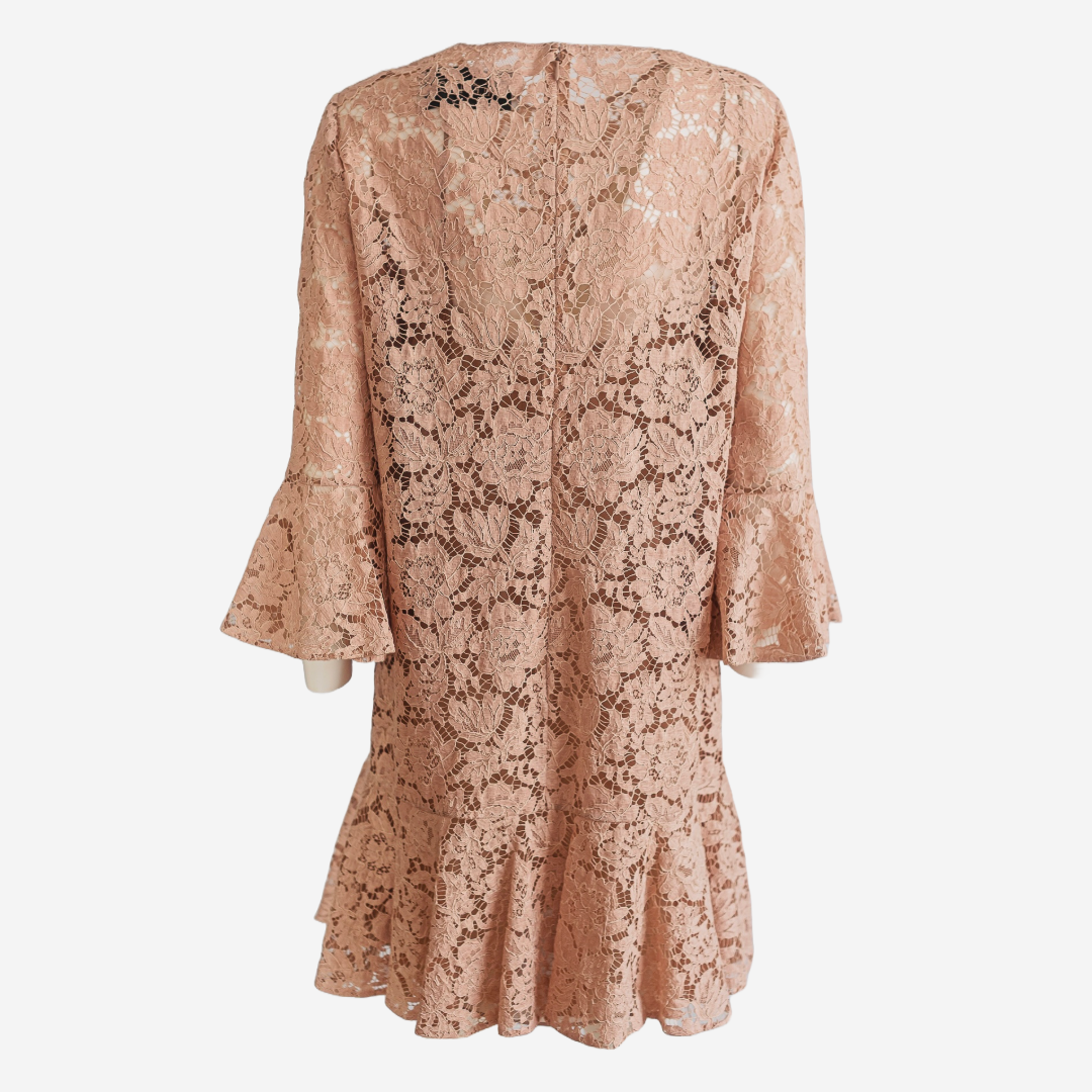VALENTINO - DRESS MIDI LACE PINK SIZE 48 IT