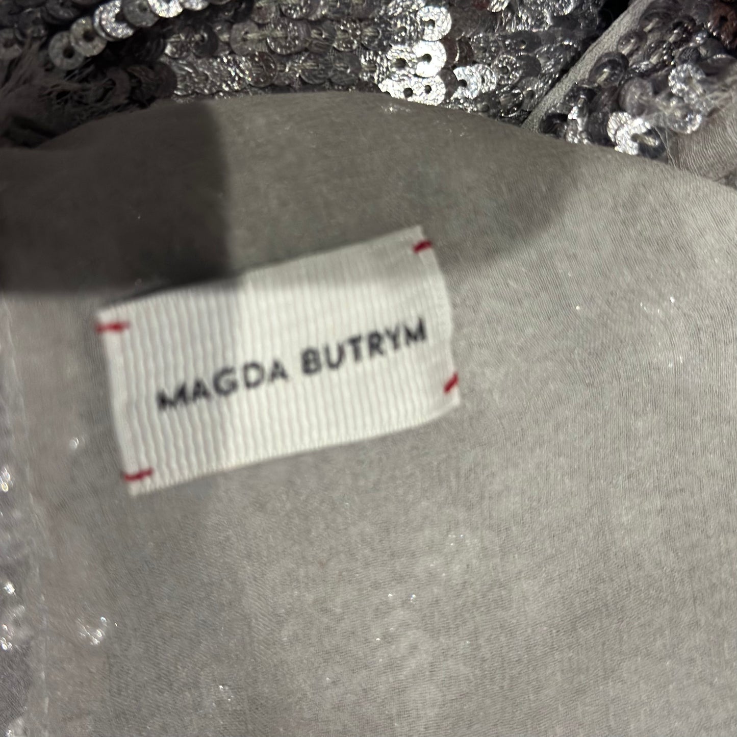 MAGDA BUTRYM - LONG DRESS SEQUINS SILVER SIZE 36 FR
