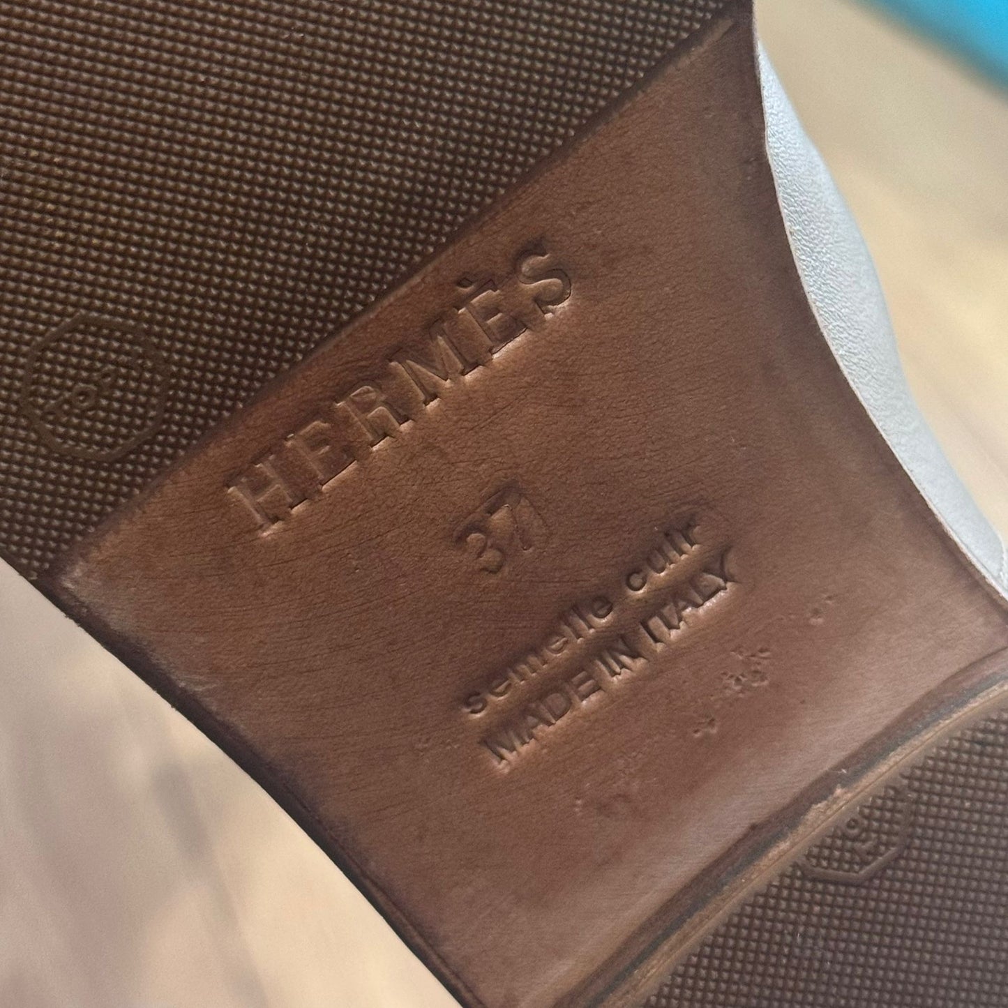 HERMÈS - BOOTS JUMPING LEATHER ÉTOUPE SILVER HARDWARE SIZE 37 EU