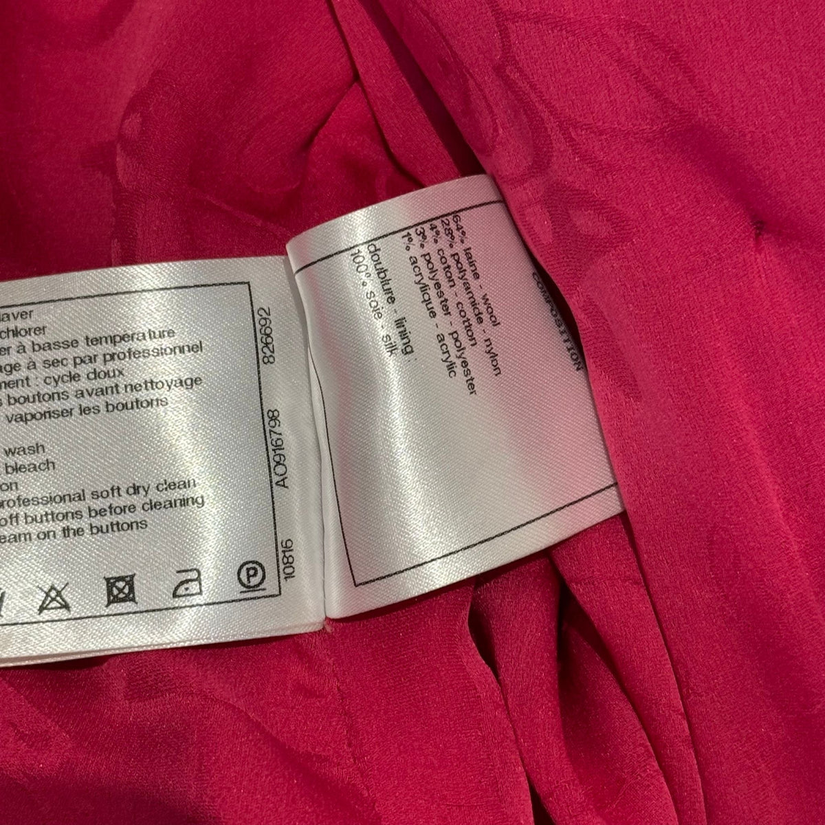 CHANEL - JACKET TWEED “PARIS COSMOPOLITE” RASPBERRY SIZE 38 FR