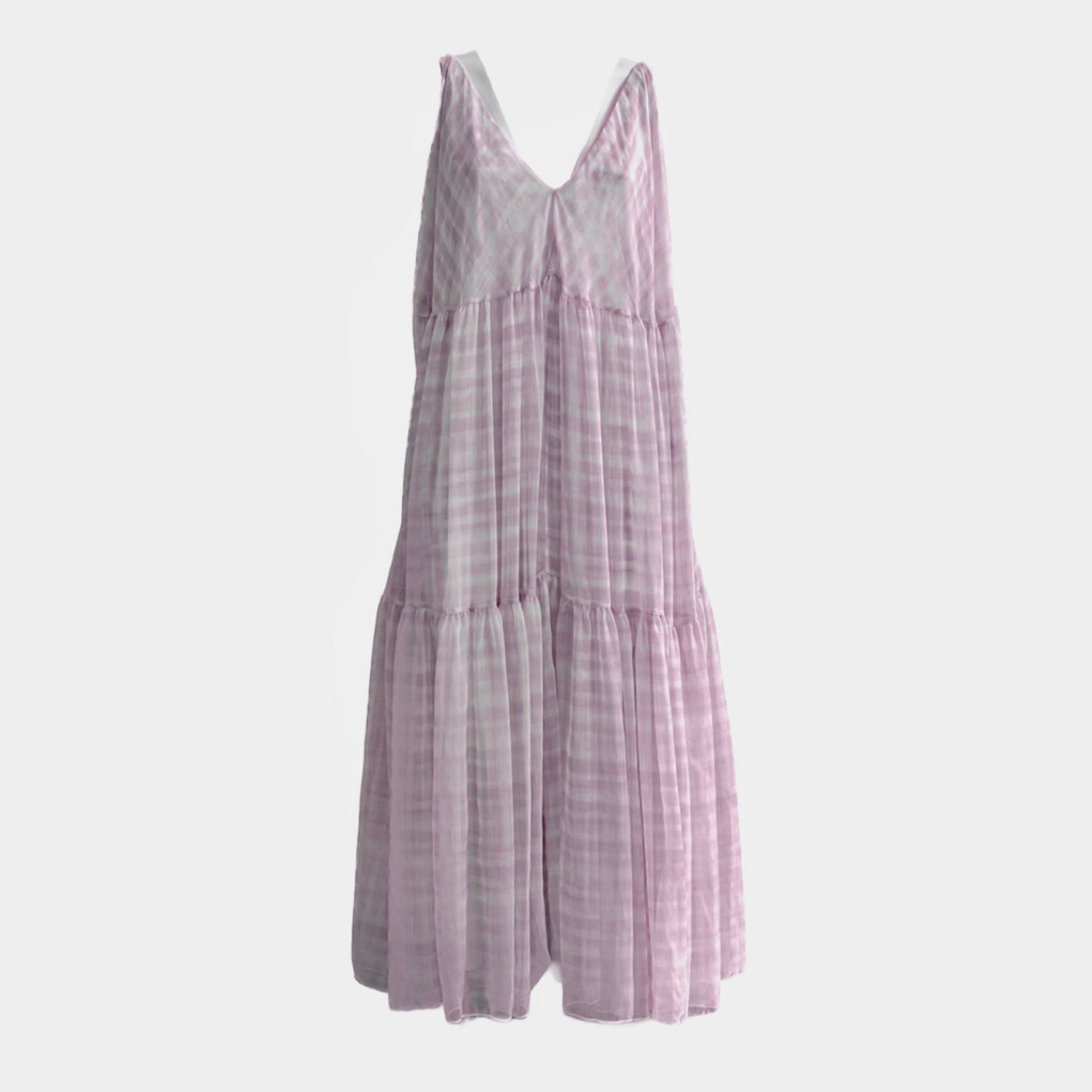JACQUEMUS - LONG DRESS LA ROBE MISTRAL VIOLET AND WHITE 34 FR