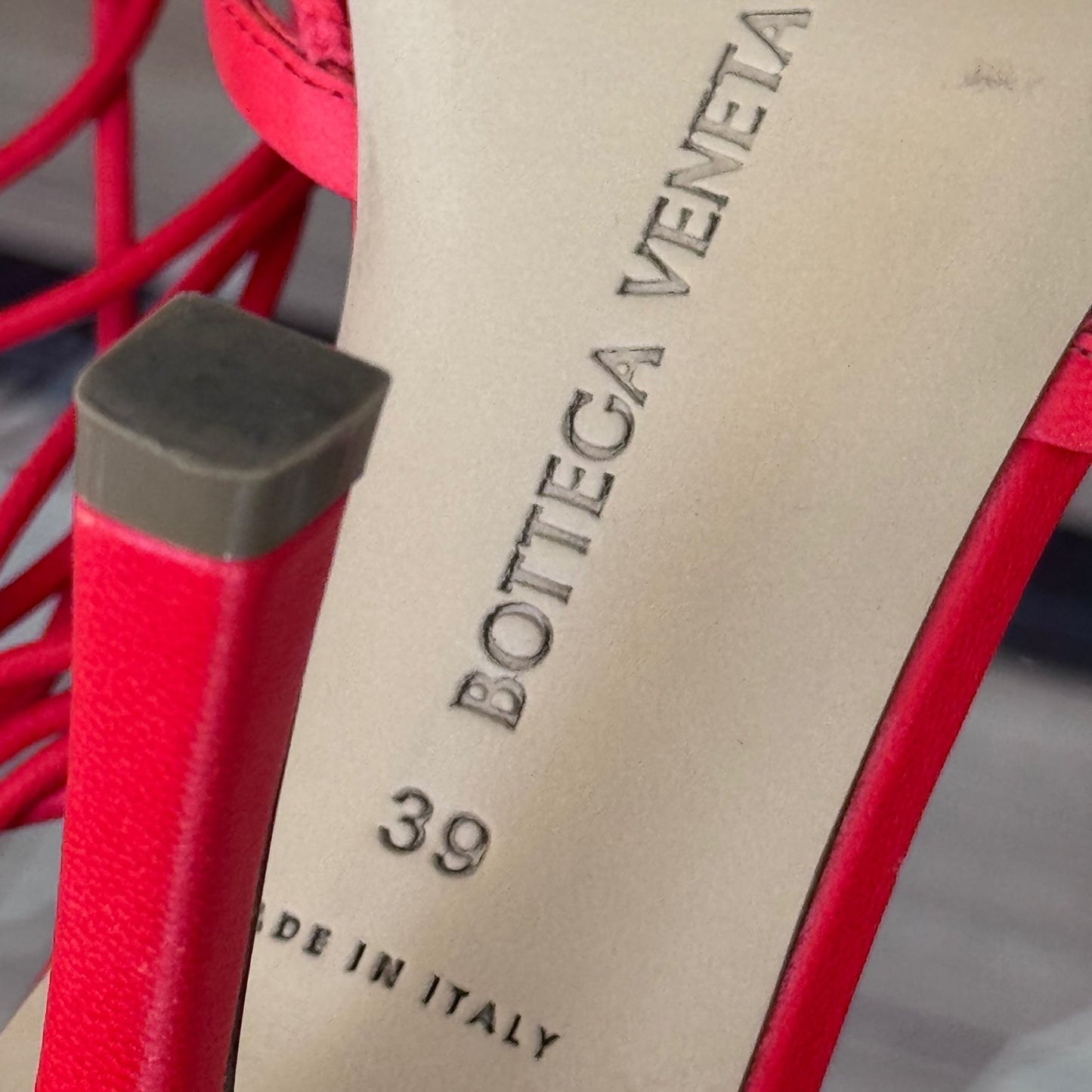 BOTTEGA VENETA - PUMPS STRETCH LACE-UP 95 RED SIZE 39 EU