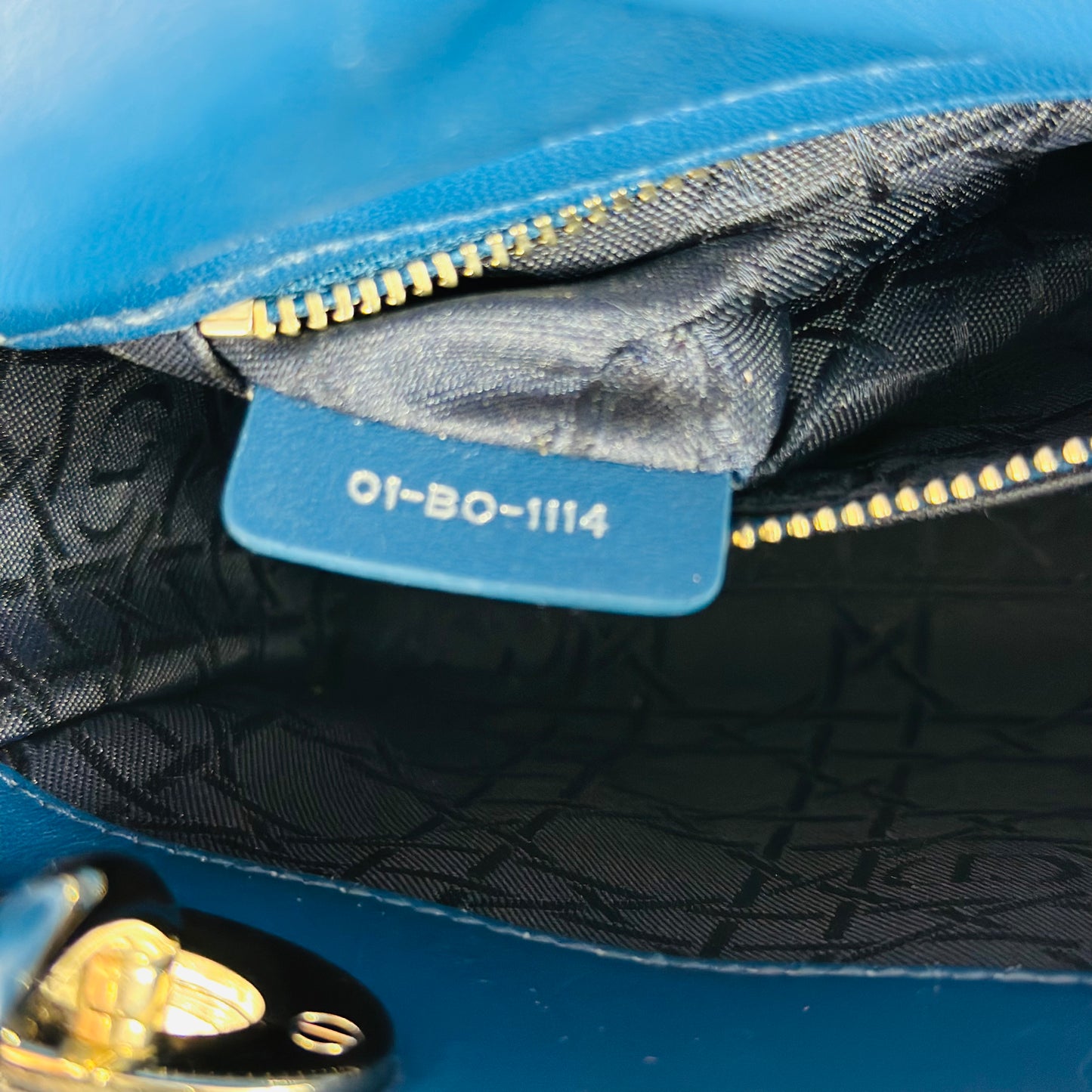 CHRISTIAN DIOR - Mini Bag Lady Dior Blue with Silver Hardware