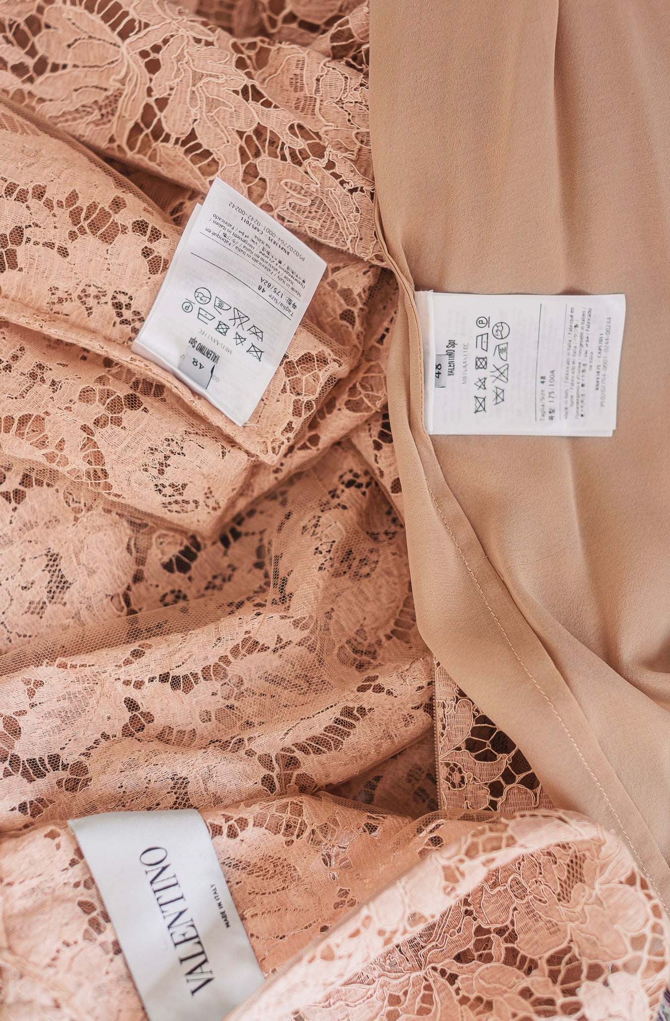 VALENTINO - DRESS MIDI LACE PINK SIZE 48 IT
