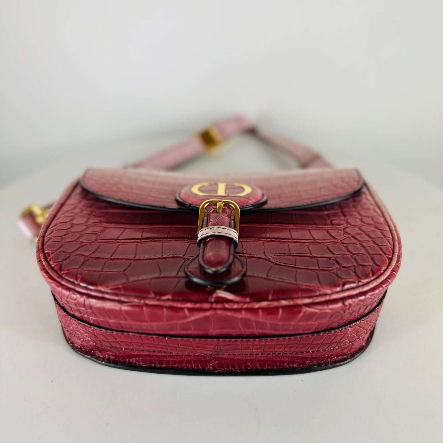 DIOR - Bobby bag crocodile pink shades medium size