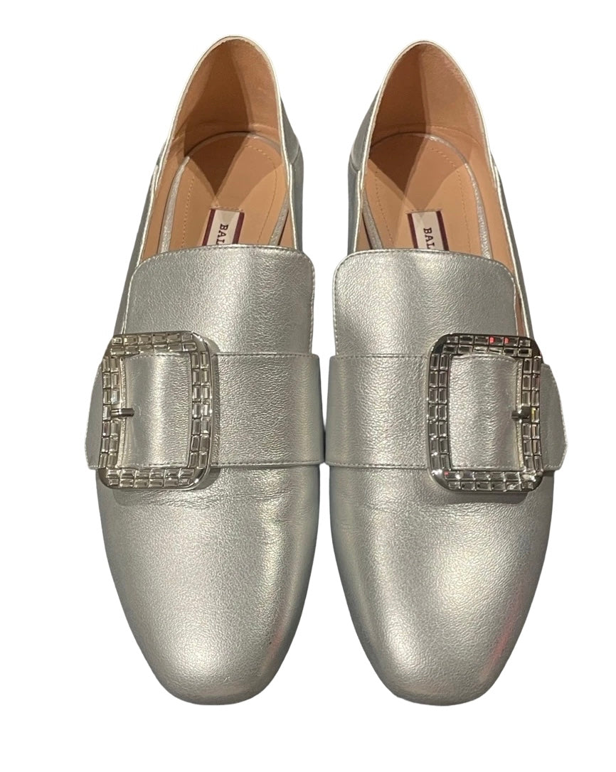 BALLY - Janelle loafer silver leather size 40 EU