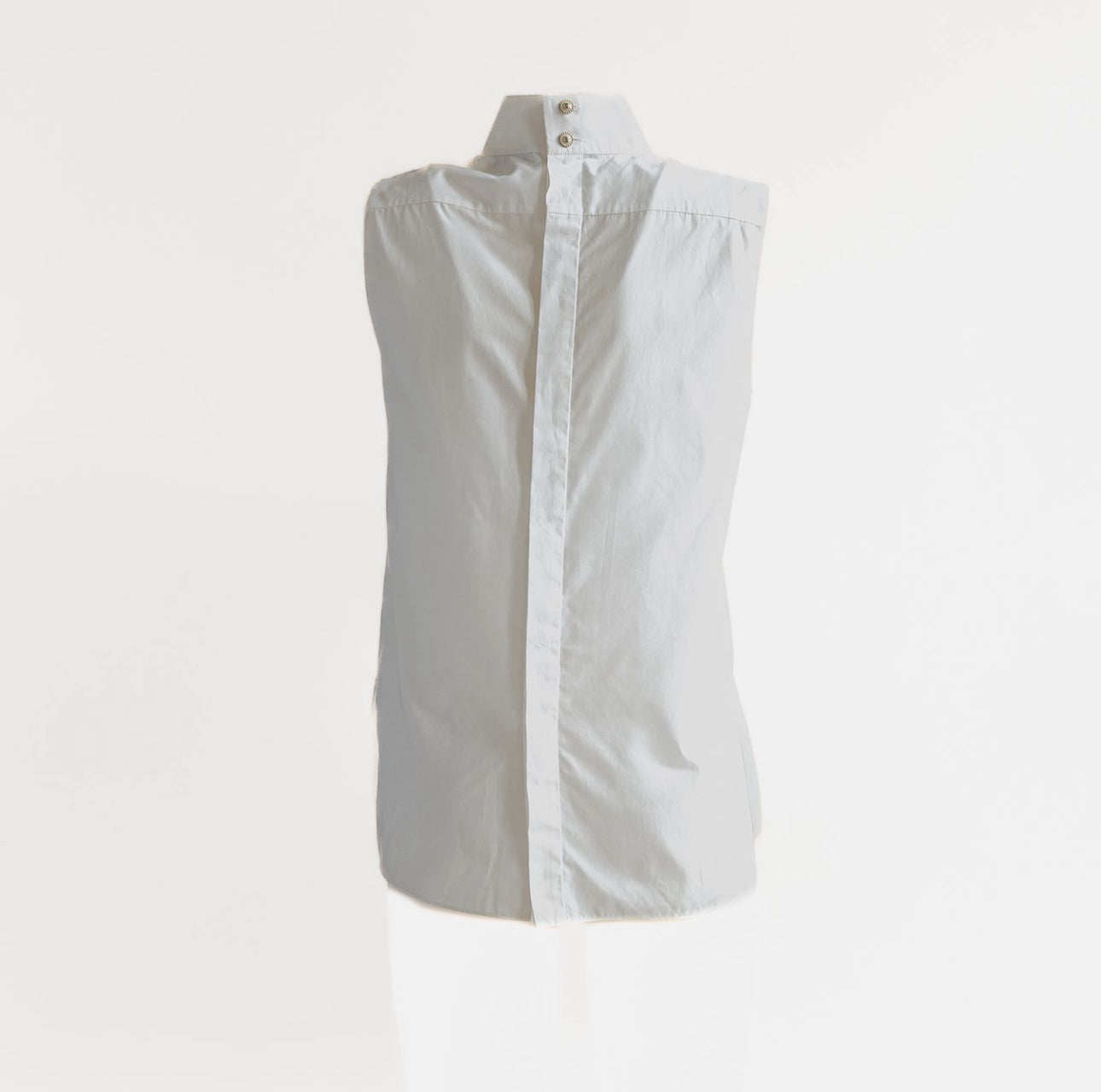 CHANEL - SHIRT SLEVELESS WHITE WOTH LARGE SILK BOW SIZE 36 FR