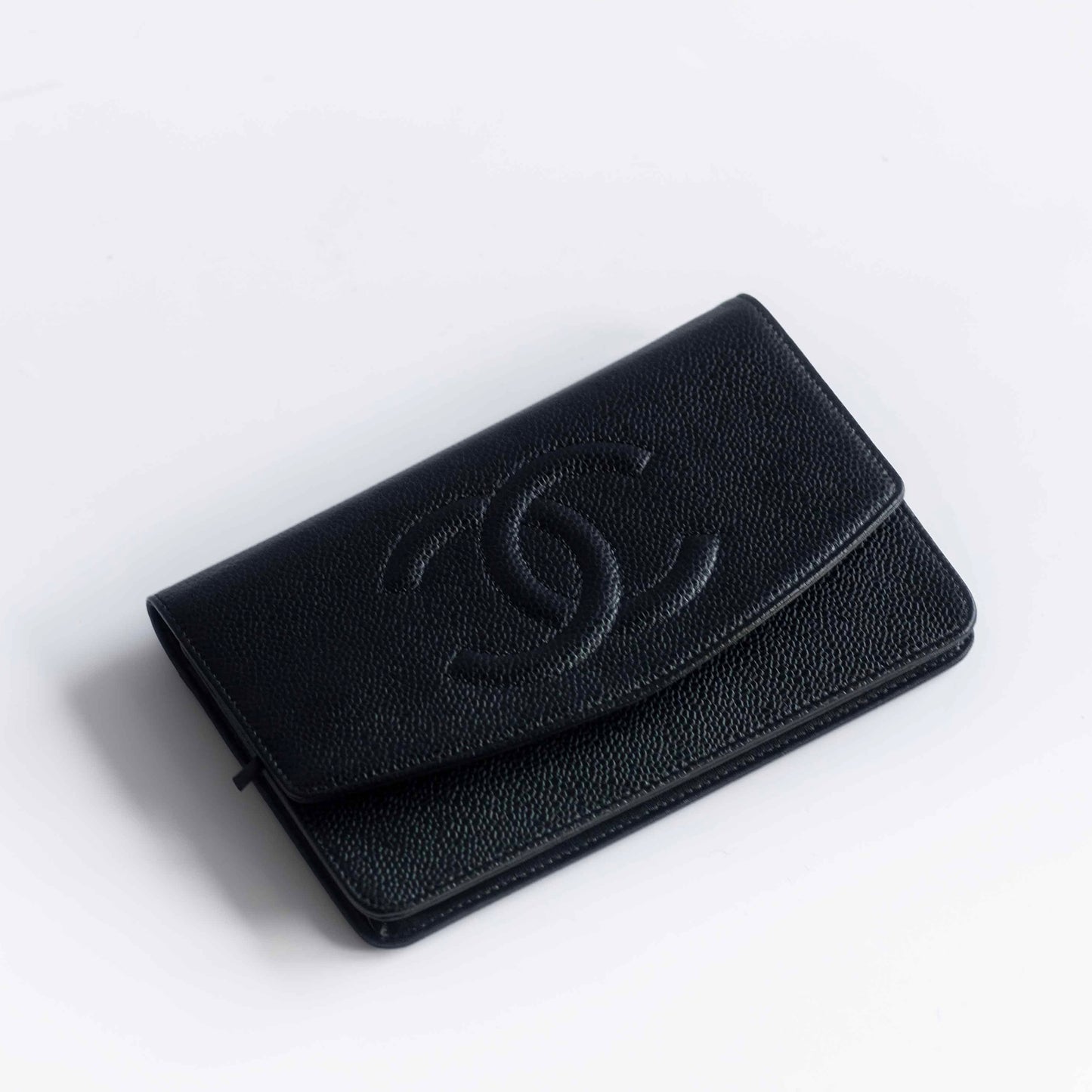 CHANEL - WALLET ON CHAIN BLACK CAVIAR LEATHER