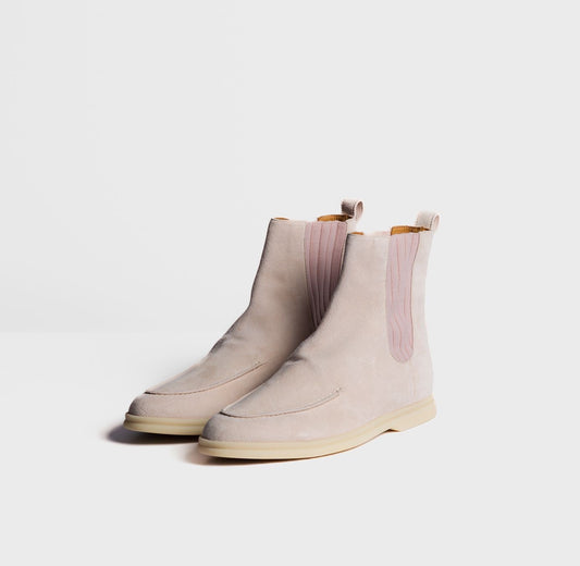 LORO PIANA - BOOTIES PINK SUEDE LEATHER SIZE 39 EU