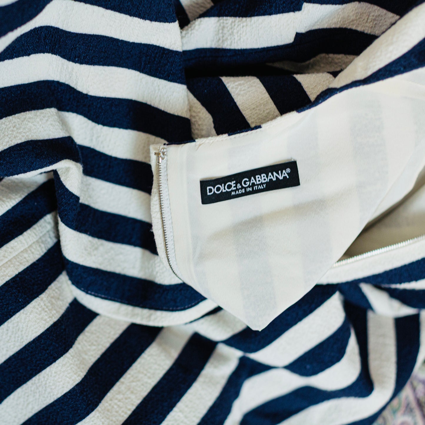 DOLCE & GABBANA - DRESS STRIPED IN BLUE & WHITE SLEEVELESS SIZE M