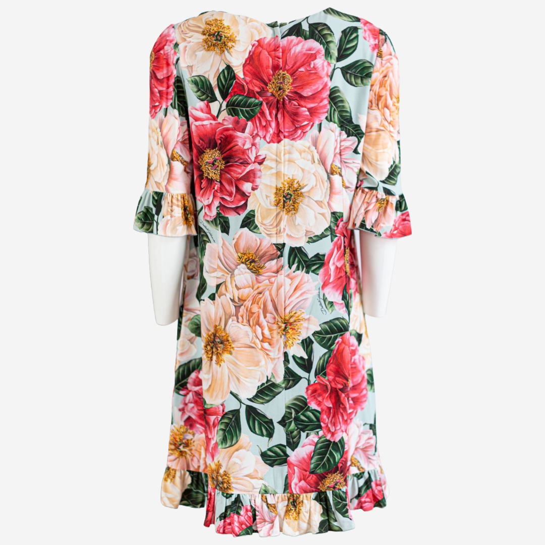 DOLCE & GABBANA - DRESS CAMELLIA PRINT SIZE 46 IT