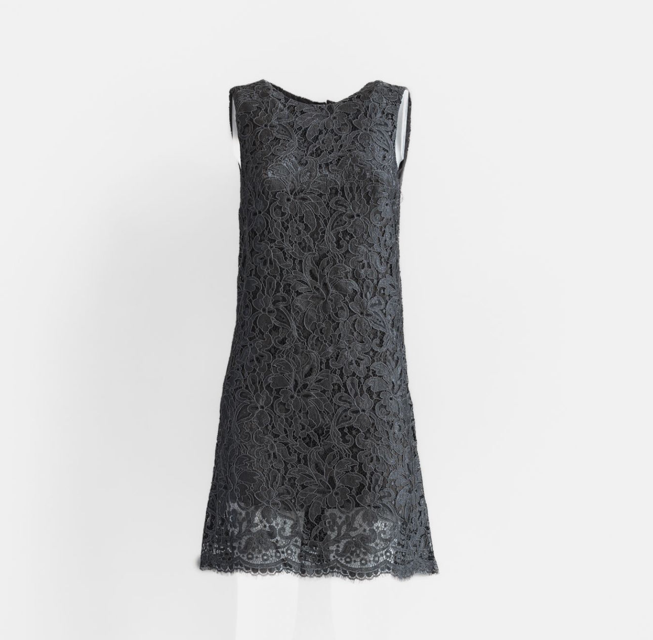 DOLCE & GABBANA - DRESS MIDI GREY LACE SIZE 40 IT