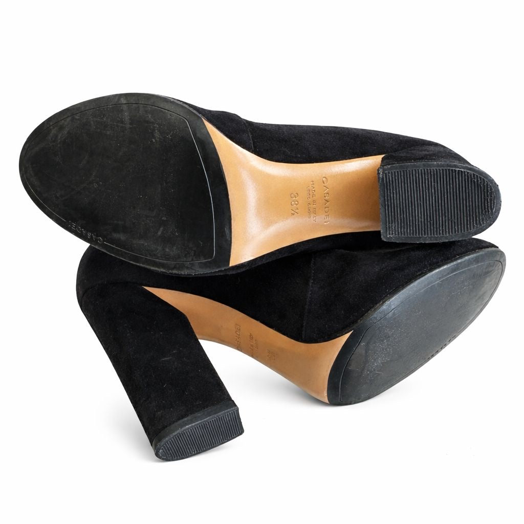 CASADEI - HIGH BOOTS BLACK SUEDE LEATHER SIZE 38,5 EU