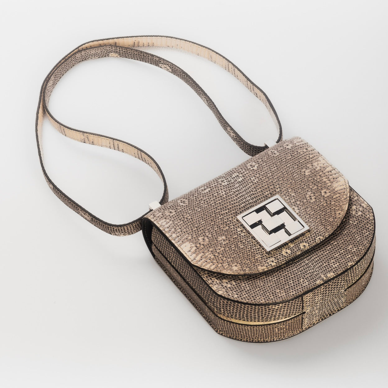 HERMÈS - BAG MOSAÏQUE 18 LIZARD SILVER HARDWARE