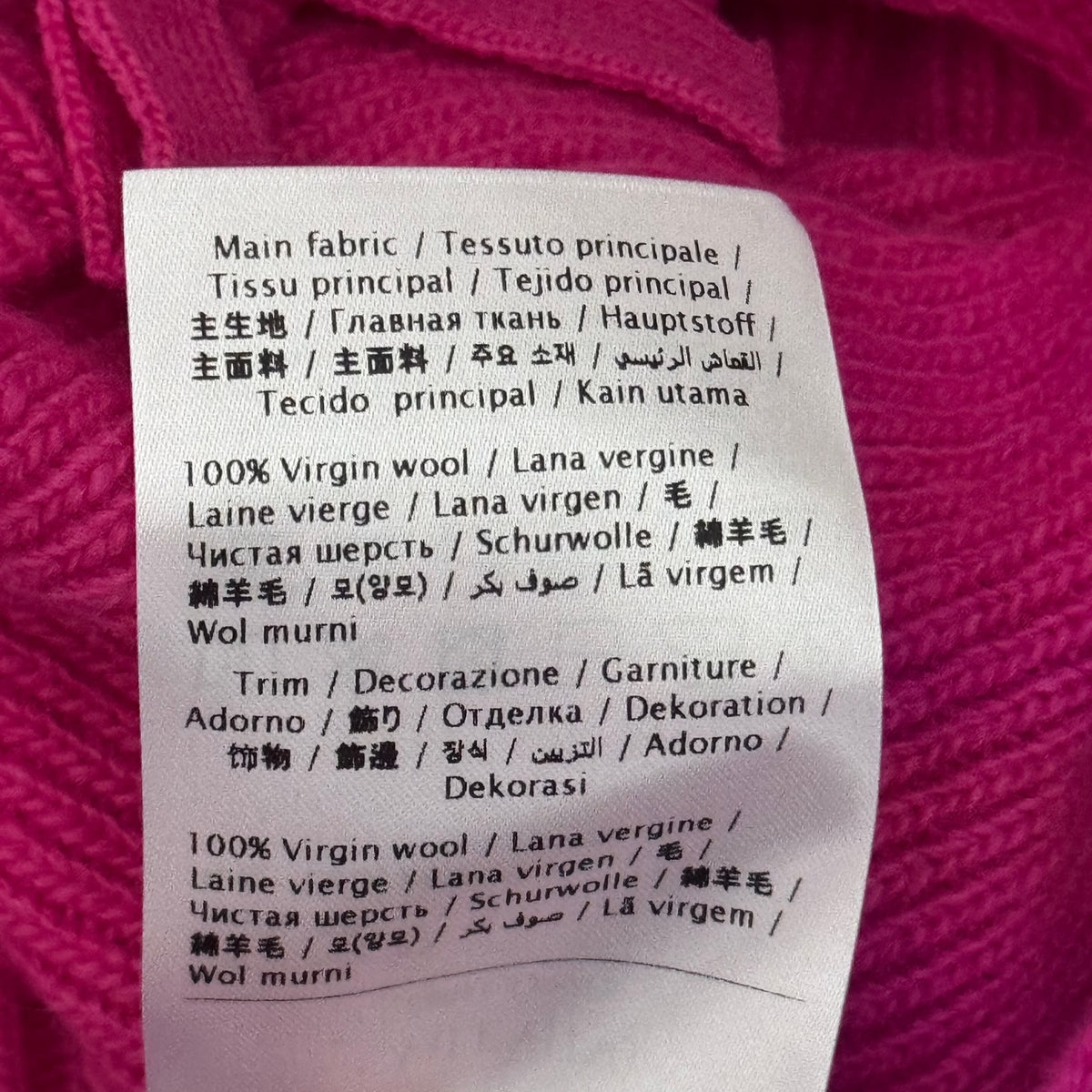 VALENTINO - SWEATER FUCHSIA PINK VIRGIN WOOL CUT-OUT WITH BOW DETAILS SIZE XS