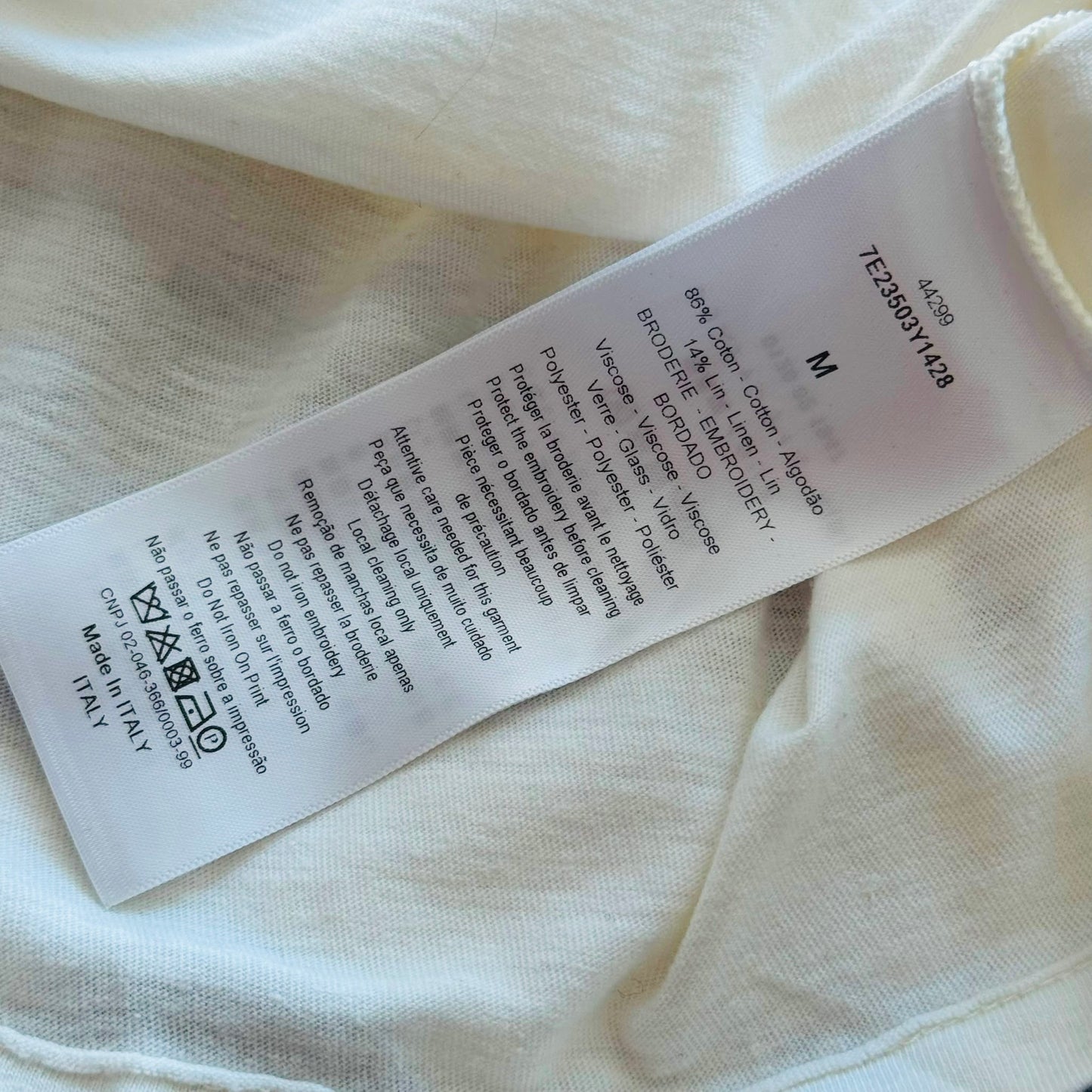 DIOR - T-SHIRT J’ADIOR 8 WHITE WITH BLACK EMBELLISHMENT SIZE M