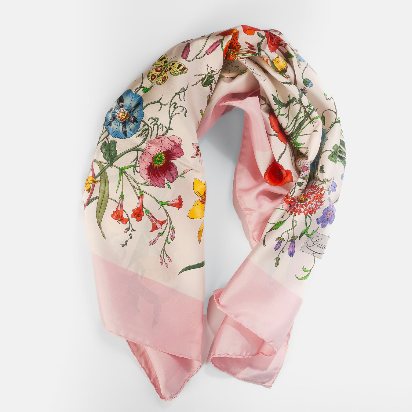 GUCCI SCARF SILK FLORA PRINT