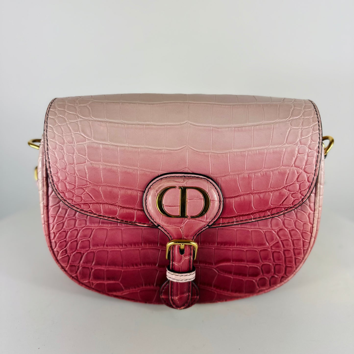 DIOR - Bobby bag crocodile pink shades medium size