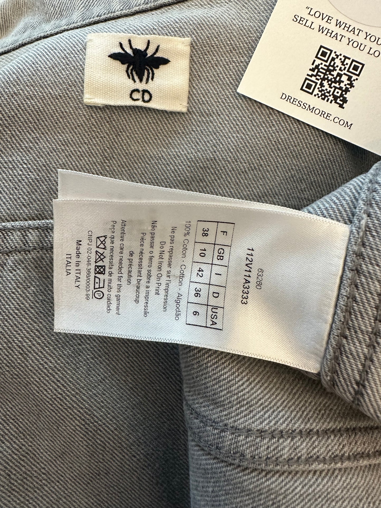 DIOR - Jacket denim grey size 38 FR