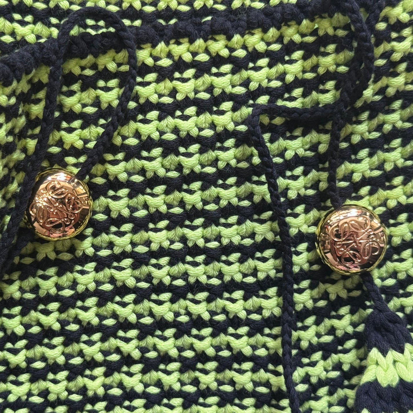 LOEWE X PAULA’S IBIZA - TOP CROPPED BLACK AND FLUO GREEN SIZE S
