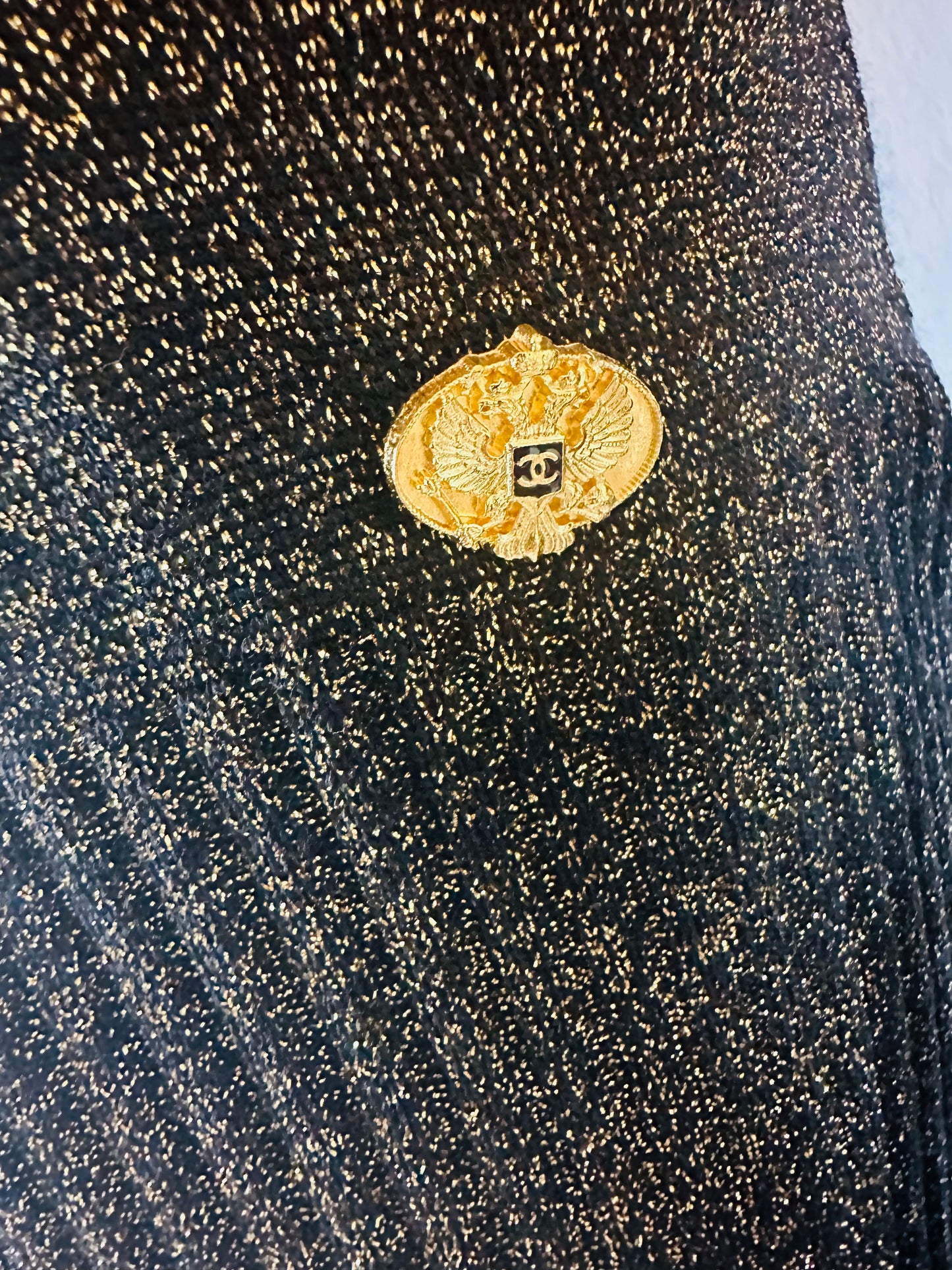 CHANEL - Dress midi lurex gold size 40 FR