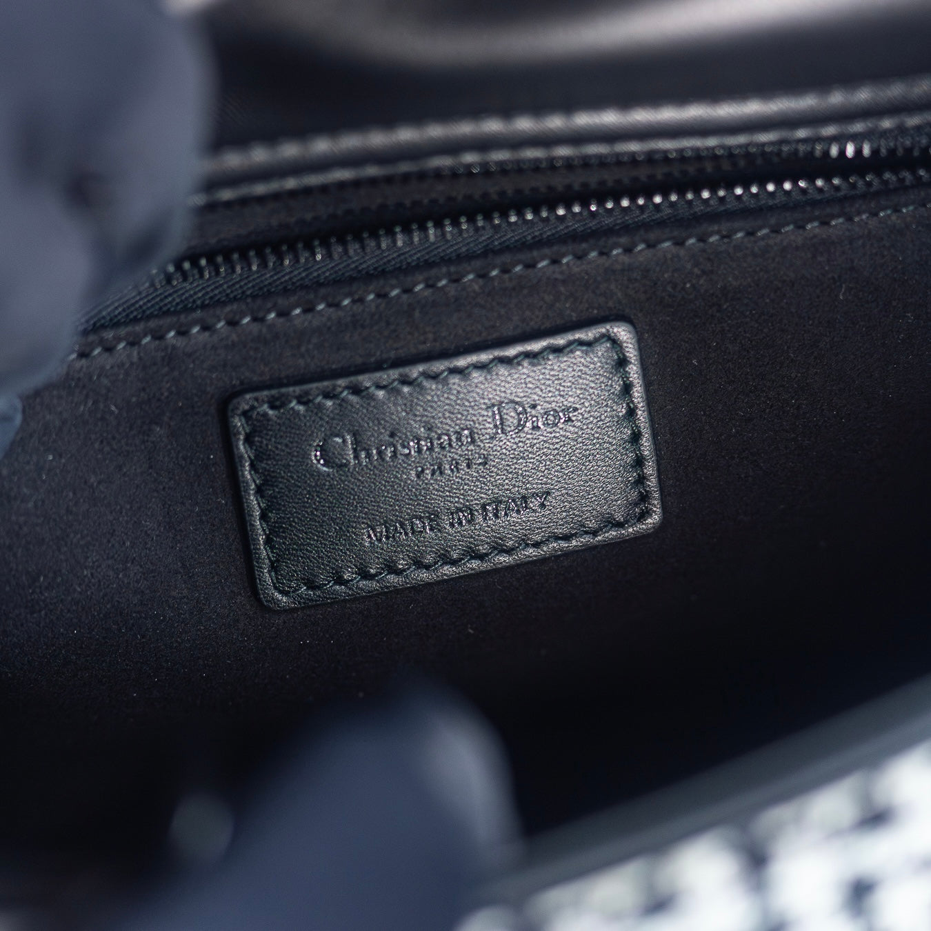 DIOR - LADY DIOR BAG MEDIUM ULTRAMATTE BLACK & WHITE HOUNDSTOOTH
