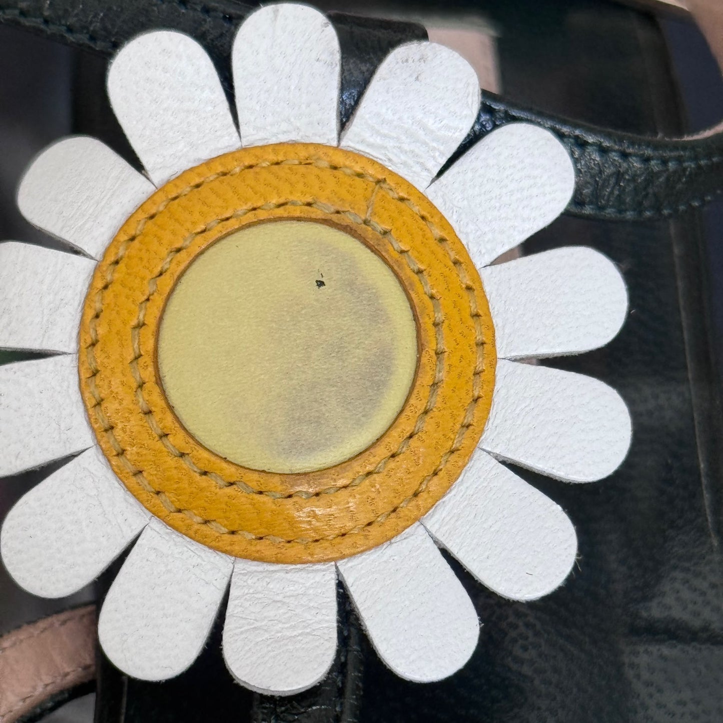 VALENTINO - FLAT SANDALS LOVE ME DAISY FLOWER EMBELLISHED SIZE 37 EU