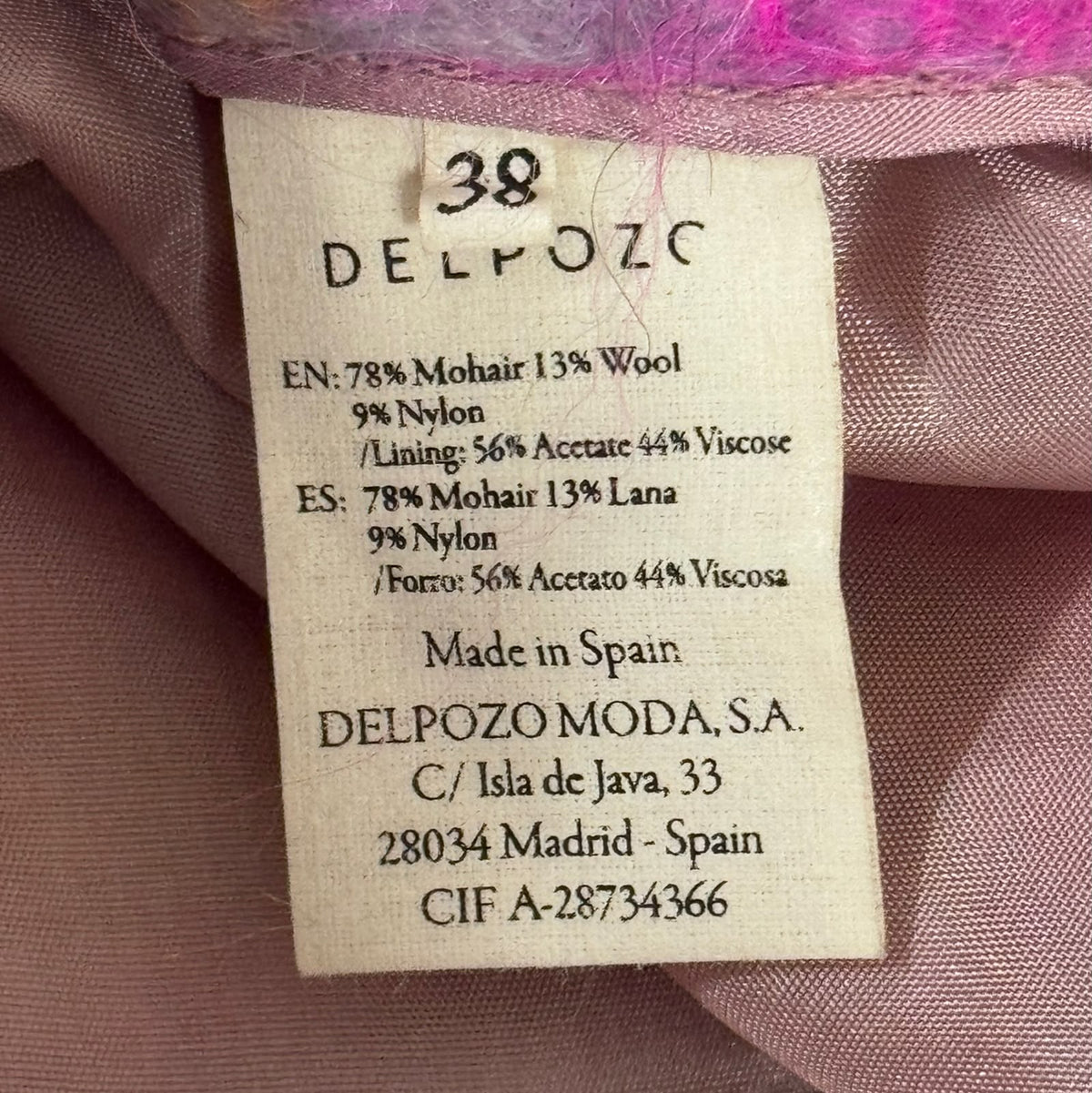 DELPOZO - CAPE COAT MULTICOLOR SIZE 38