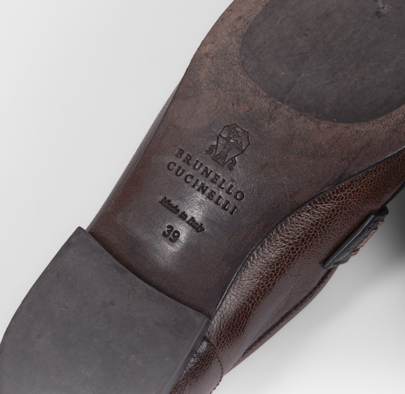 BRUNELLO CUCCINELLI - LOAFER BROWN LEATHER SIZE 39 EU