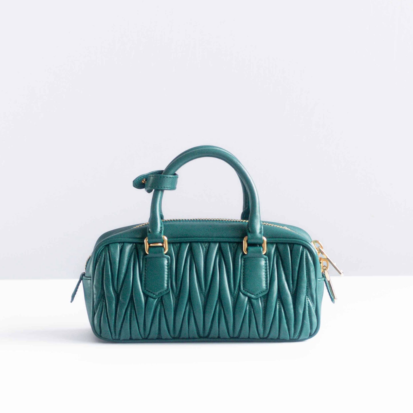 MIUMIU - BAG ARCADIE MATELASSÉ BLUE LAGOON LEATHER