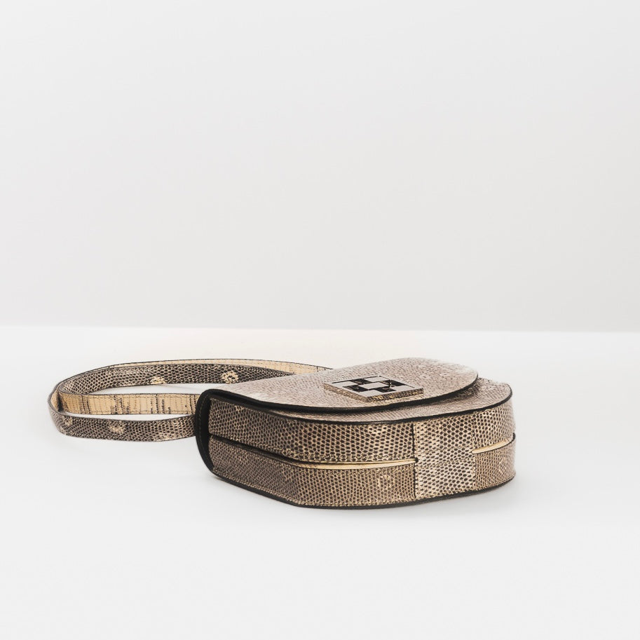 HERMÈS - BAG MOSAÏQUE 18 LIZARD SILVER HARDWARE