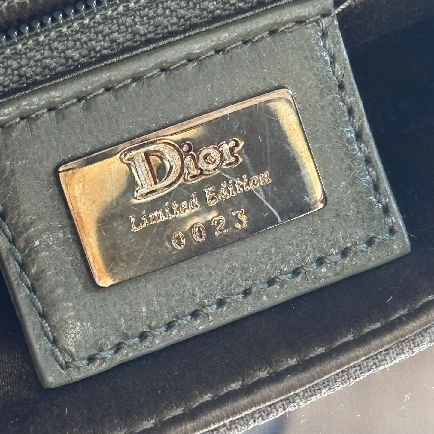 DIOR - *LIMITED AND RARE* VINTAGE BAG GREY FABRIC EMBROIDERED