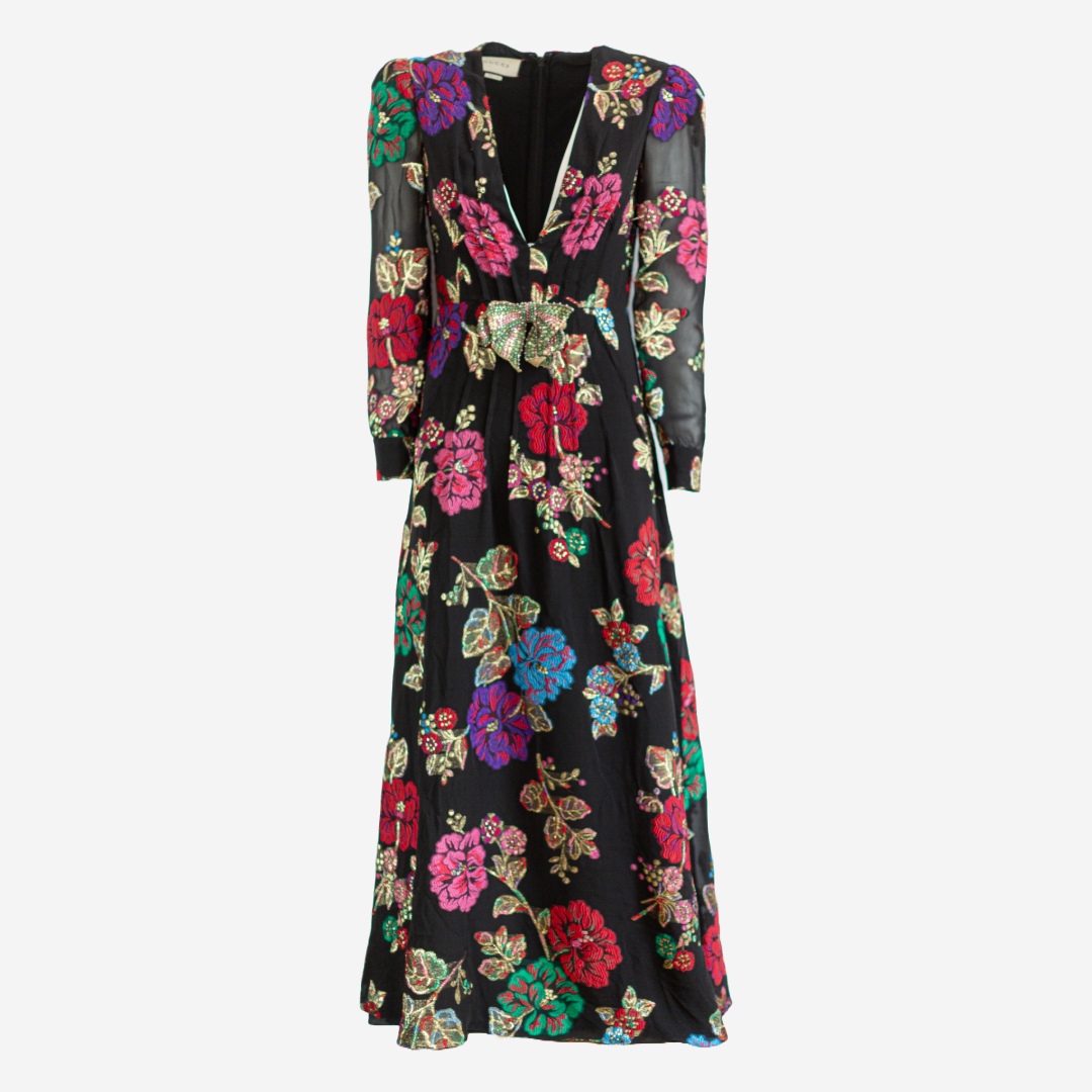 GUCCI - DRESS FLORAL PRINT MULTICOLOR SIZE M