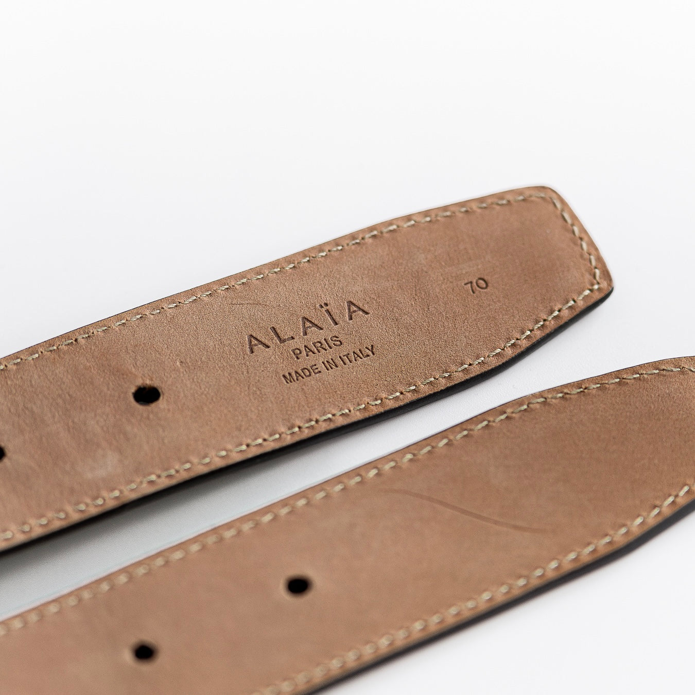 ALAÏA - CORSET BELT CUT-OUT DETAILS BLACK LEATHER